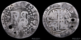 Potosi. Felipe II. 1/2 Real 1574-1575 R (Der). Rincon. Macuquina. CJ 5.1.1