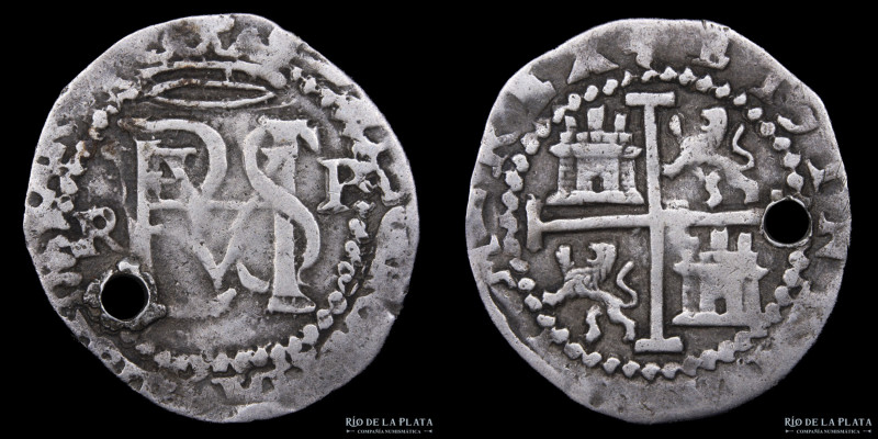 Potosí. Felipe II (1574-1598) 1/2 Real 1574-1575 R. (Alonso de Rincón) Ensayador...