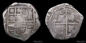 Potosi. Felipe III. 2 Reales 1618-21 T. Macuquina.CJ 9.8