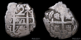 Potosi. Felipe V. 2 Reales 1748 Q. Macuquina. CJ 45.8
