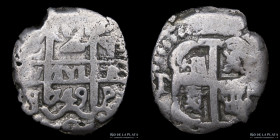 Potosi. Felipe V. 2 Reales 1749 Q. Macuquina. CJ 45.9