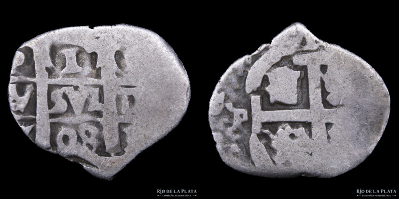 Potosí. Felipe V (1700-1746) 1 Real 1708 Y. Macuquina. Plata 930; 24.0mm; 1.64g....