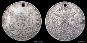 Potosi. Carlos III. 8 Reales 1767 JR Columnaria. CJ 58.1.2