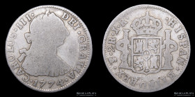 Potosi. Carlos III. 2 Reales 1774 JR. CJ 65.2.2