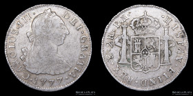 Potosi. Carlos III. 2 Reales 1777 PR. CJ 65.6.2