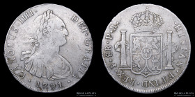 Potosi. Carlos IV. 8 Reales 1791 PR. CJ 76.3