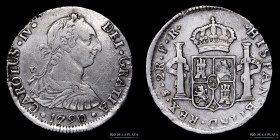 Potosi. Carlos IV. 2 Reales 1790 PR. CJ 78.2.2