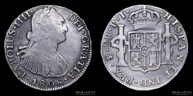 Potosi. Carlos IV. 2 Reales 1808 PJ. CJ 78.20