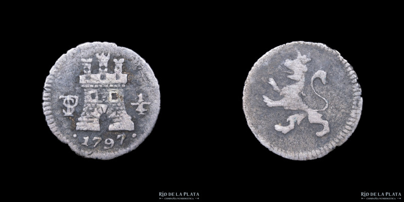 Potosí. Carlos IV (1788-1808) 1/4 Real 1797. Plata 896; 11.0mm; 0.70g.CJ 81.4.2 ...