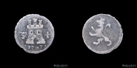 Potosi. Carlos IV. 1/4 Real 1797. CJ 81.4.2