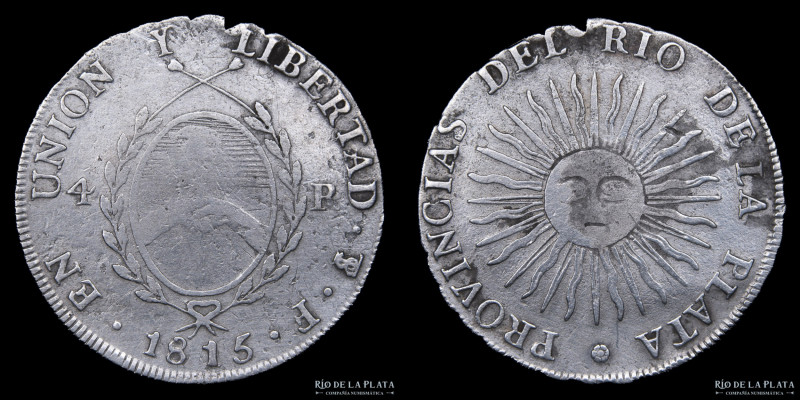Argentina. Provincias Unidas del Río de la Plata. 4 Reales 1815 F (Francisco Jos...