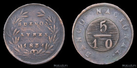 Argentina. Buenos Aires. 5 Decimos 1831. CJ 12.1.6