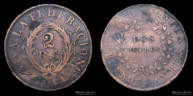 Argentina. Buenos Aires. 2 Reales 1844. CJ 15.2.2