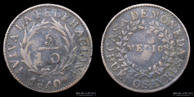 Argentina. Buenos Aires. 1/2 Real 1840. CJ 17.1.3