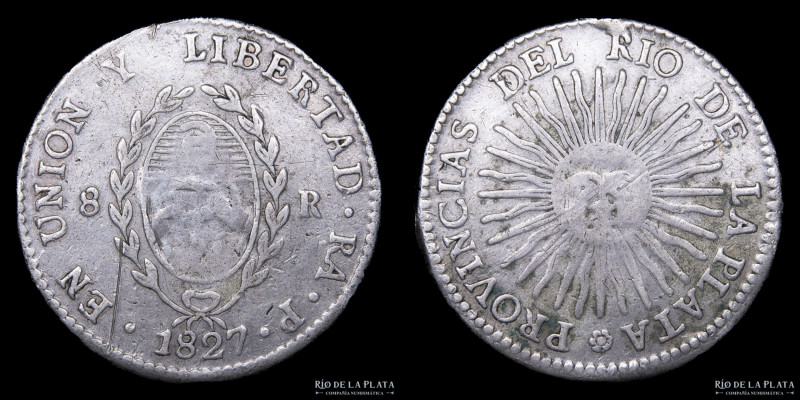 Argentina. Provincia de La Rioja. 8 Reales 1827 P (Manuel Piñeyro) 7 Pares de la...