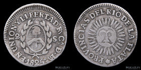Argentina. La Rioja. 2 Soles 1825 RA CA D BA. CJ 43.1