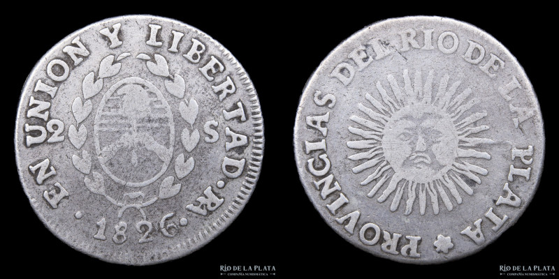 Argentina. La Rioja. 2 Soles 1826 RA. Plata 875; 25mm; 6.34g. CJ 44 (F)

USD 8...