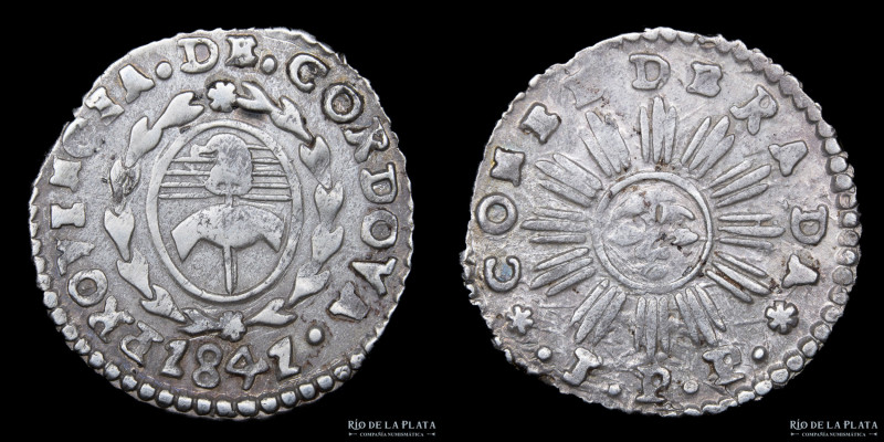 Argentina. Córdoba. 1 Real 1841 JPP (José Policarpo Patiño). Plata 750; 19mm; 3....