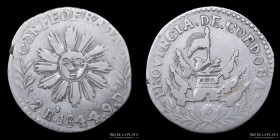 Argentina. Cordoba. 2 Reales 1844. CJ 48.1.3