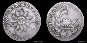 Argentina. Cordoba. 2 Reales 1844. CJ 49.1.9