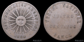 Argentina. Confederacion. 4 Centavos 1854. CJ 1