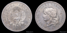 Argentina. 50 Centavos 1883. Medio Patacon. CJ 17