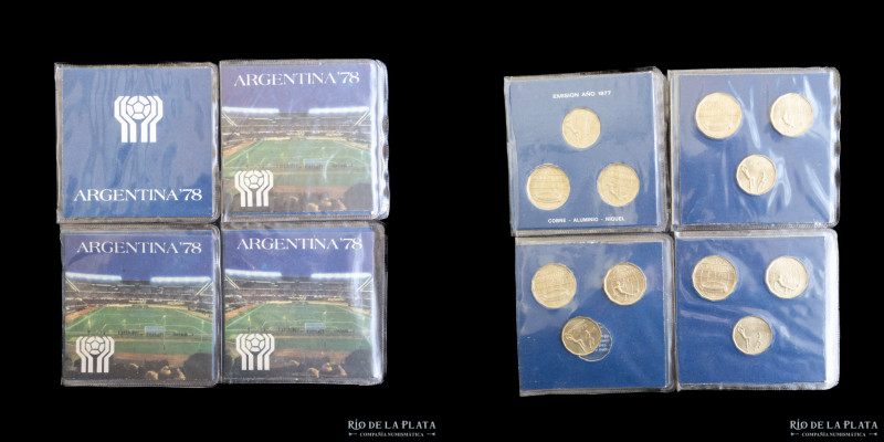 Argentina. Lote x4. Blisters Mundial´78. Emisiones de 1977 y 1978, Cada blister ...