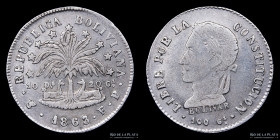 Bolivia. 2 Soles 1863/2/1 FP. KM135.2