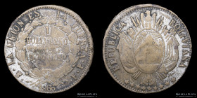 Bolivia. 1 Boliviano 1866 FP. Falsa de epoca. KM152.1