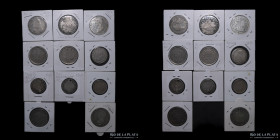 Bolivia. Lote x11. Plata. 4 a 2 Soles. A clasificar