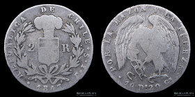 Chile. 2 Reales 1843 IJ. KM100.1