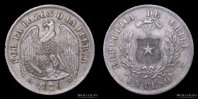 Chile. 1 Peso 1876. KM142.1