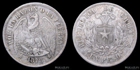 Chile. 1 Peso 1878. KM142.1