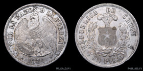 Chile. 1 Peso 1884. KM142.1