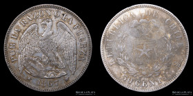 Chile. 50 Centavos 1867. KM134