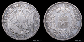 Chile. 50 Centavos 1868. KM134