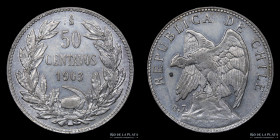 Chile. 50 Centavos 1903. KM160