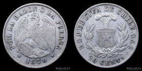 Chile. 20 Centavos 1879. KM135