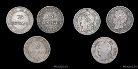 Chile. Lote x3. 1 Centavo 1871, 73 y 75. KM146