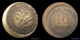 Paraguay. 10 Centimos 1944. Error: Descentrada