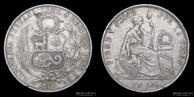 Peru. 1 Sol 1869 YB. KM196.3
