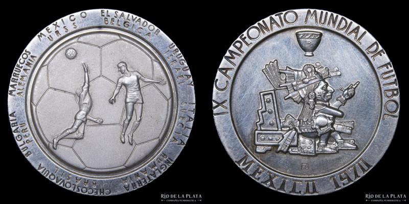 México.1970 FIFA World Cup. Plata 999; 43mm; 29.70g. (XF) Limpiada

USD 40 - 8...