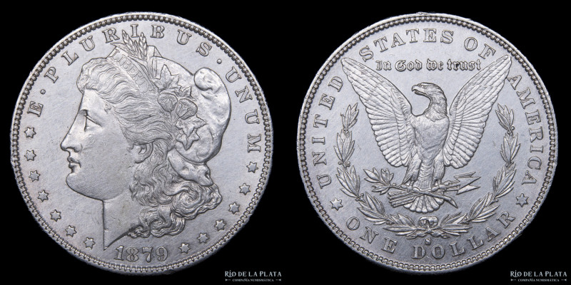 USA. 1 Dollar "Morgan" 1879 S (San Francisco), Plata 900; 37.0mm; 26.74g. KM110 ...