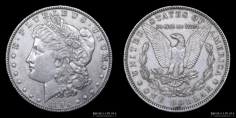 Estados Unidos. 1 Dollar "Morgan" 1896. Plata 900; 37mm; 26.67g. KM110. (XF)

...