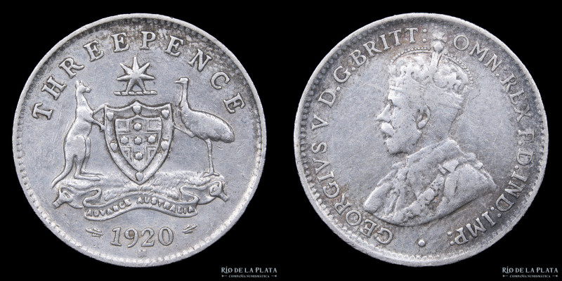 Australia. George V. 3 Pence 1920. Plata 925; 16mm; 1.39g. KM26 (VF)

USD 15 -...