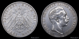 Prussia. Wilhem II. 3 Mark 1911 A. KM531