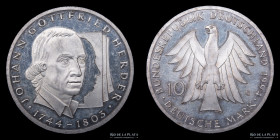 Alemania. 10 Mark 1994. Johann Gottfried Harder. KM184