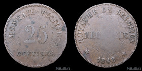 Belgica. 25 Centimes 1848. Reckheim. Prison Token. Monnaie Fictive. Dupriez 62