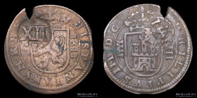 España. Felipe IV. 12 Maravedis 1641 resello Toledo