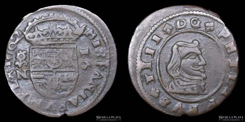 España. Felipe IV (1621-1665) 16 Maravedis 1662 N. Ceca de Granada. Cobre; 24.5m...